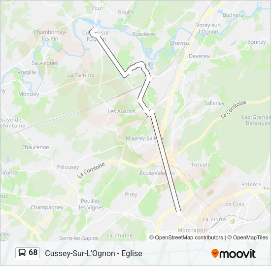 68 Bus Line Map