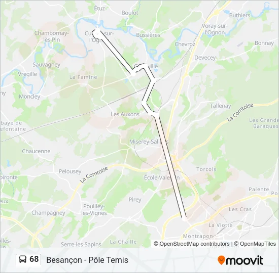 68 Bus Line Map
