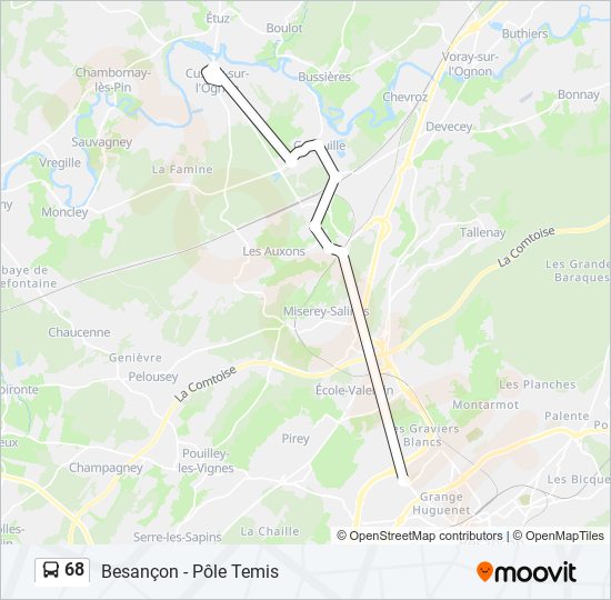 Mapa de 68 de autobús