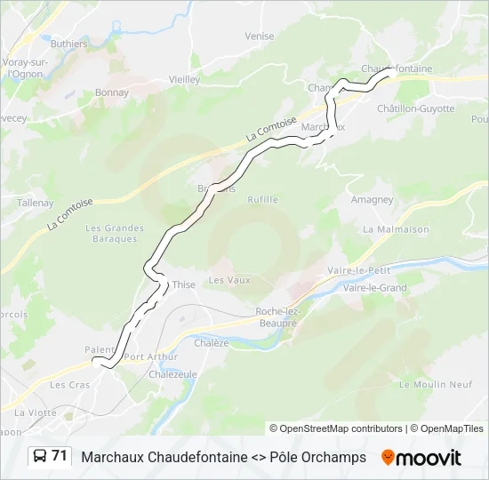 71 Bus Line Map