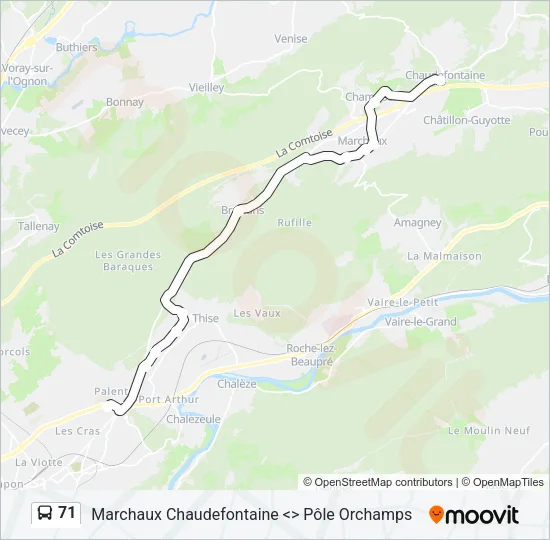 71 Bus Line Map