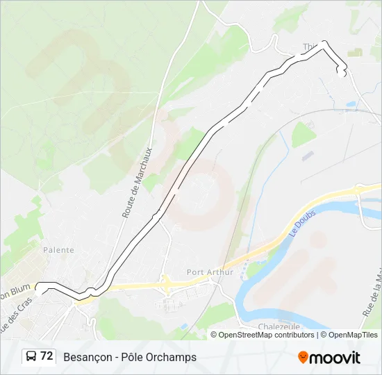 72 Bus Line Map