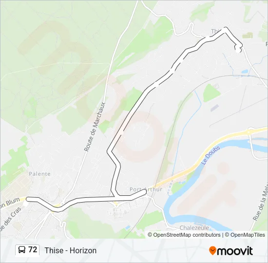 72 Bus Line Map