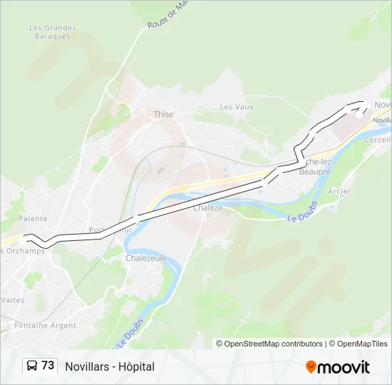 73 Bus Line Map