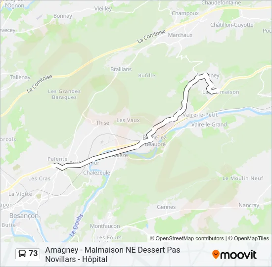 73 Bus Line Map