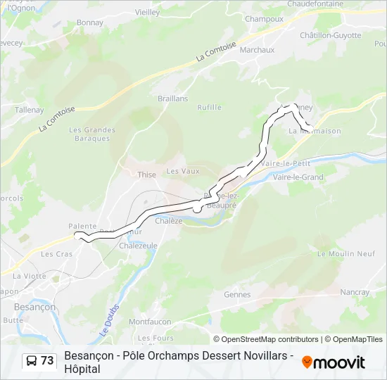 73 Bus Line Map