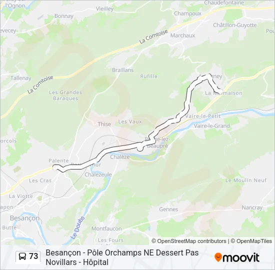 73 Bus Line Map