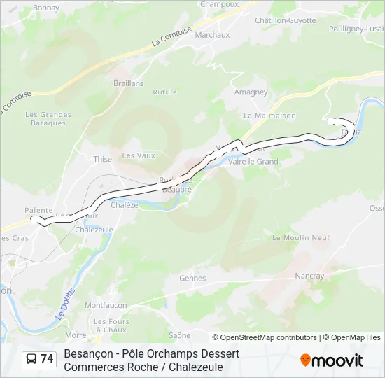 74 Bus Line Map