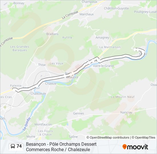 74 bus Line Map