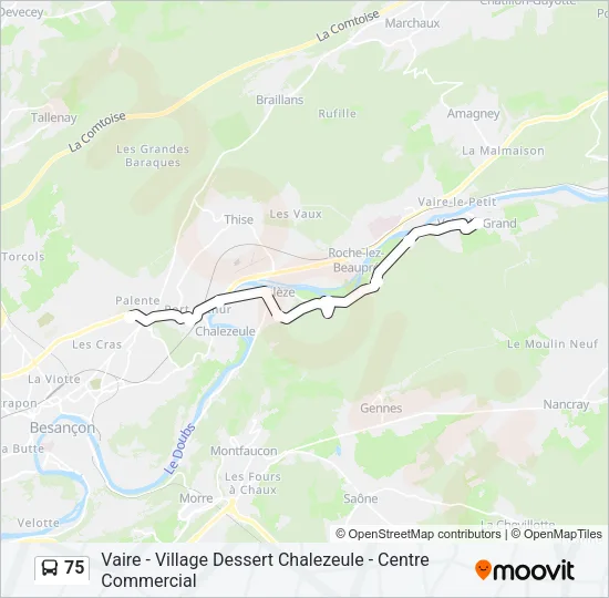 75 Bus Line Map