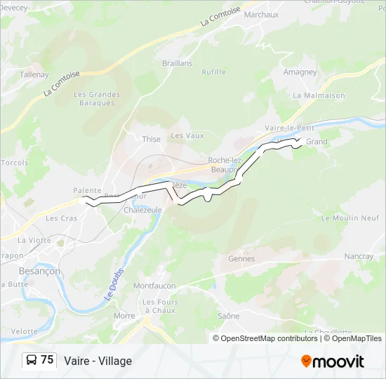 75 Bus Line Map