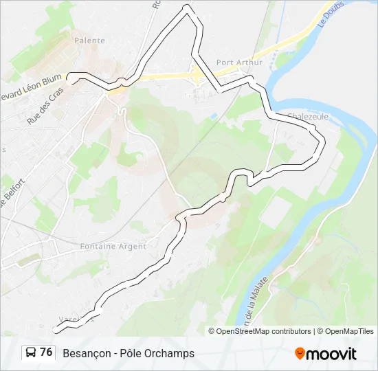 76 Bus Line Map