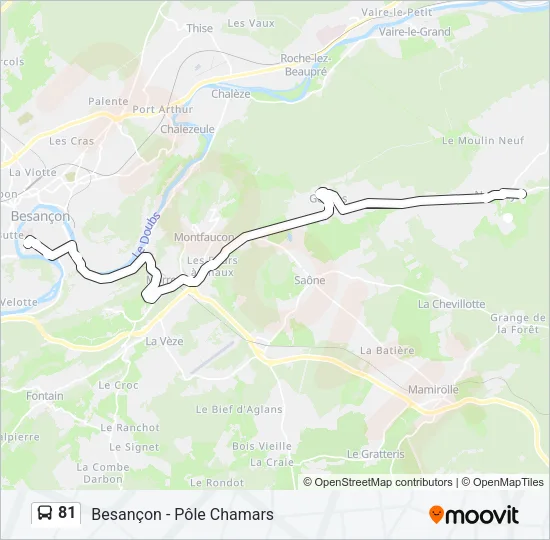 81 Bus Line Map
