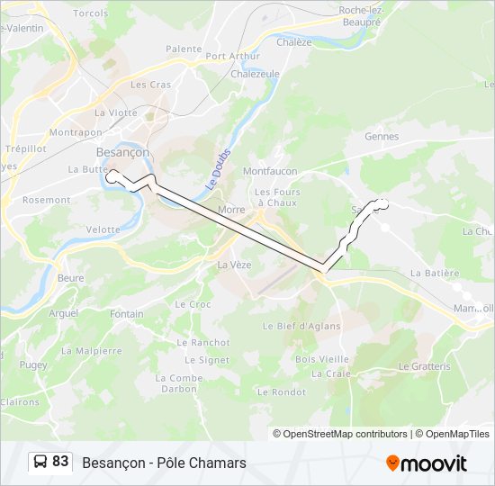 83 bus Line Map