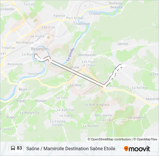 83 Bus Line Map