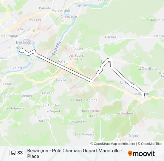 83 Bus Line Map