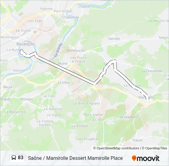 83 Bus Line Map