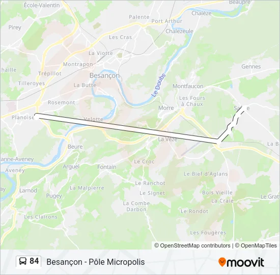 84 Bus Line Map