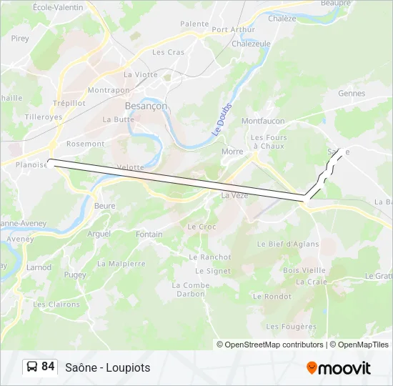 84 Bus Line Map