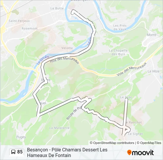 85 Bus Line Map