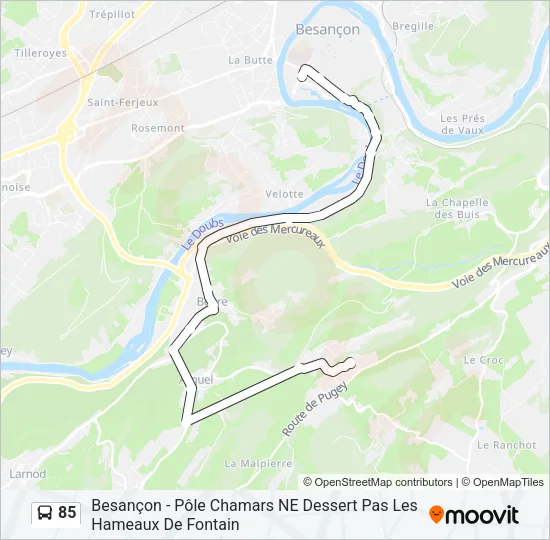 85 Bus Line Map