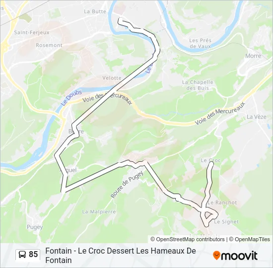 85 Bus Line Map