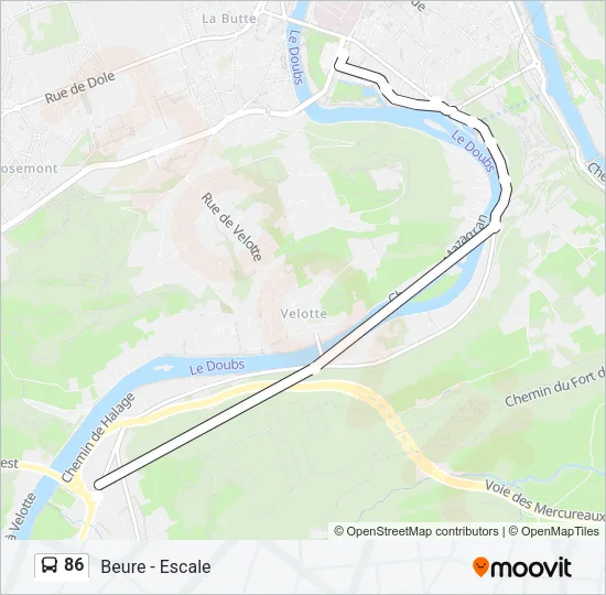 86 Bus Line Map