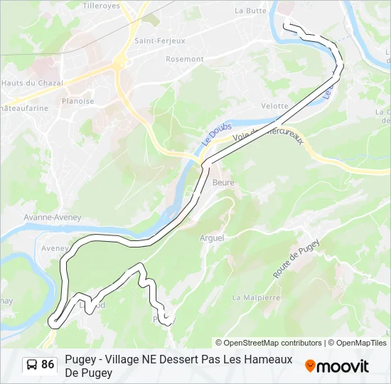 86 Bus Line Map