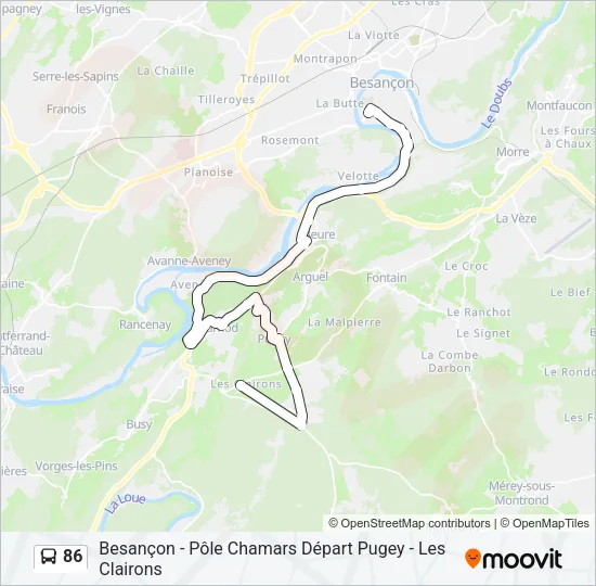 86 Bus Line Map