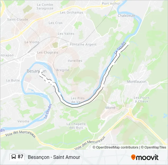 87 Bus Line Map