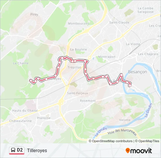 D2 Bus Line Map