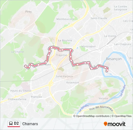 D2 Bus Line Map