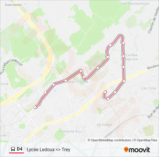 D4 Bus Line Map