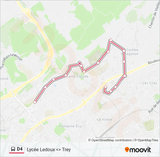 D4 Bus Line Map