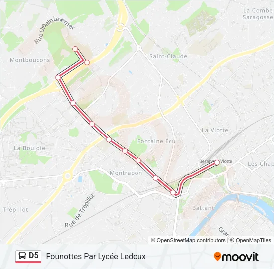 D5 Bus Line Map