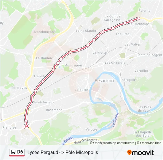 D6 Bus Line Map