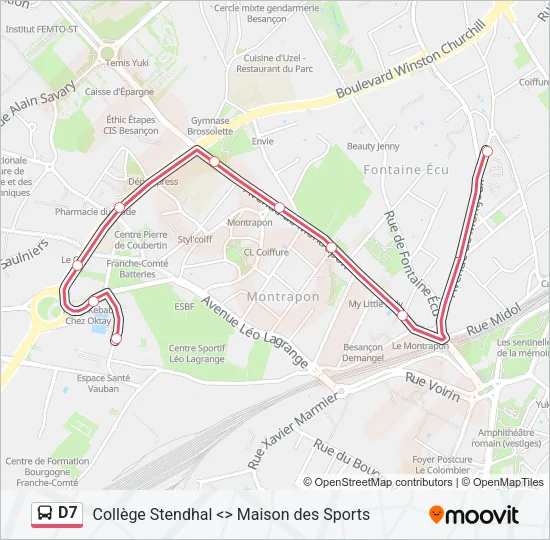 D7 Bus Line Map