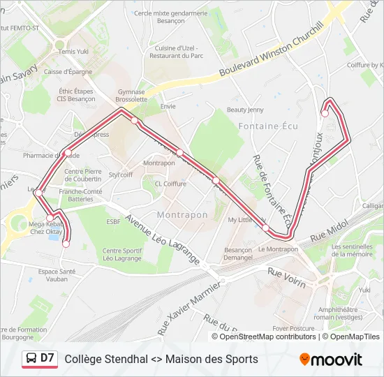 D7 Bus Line Map