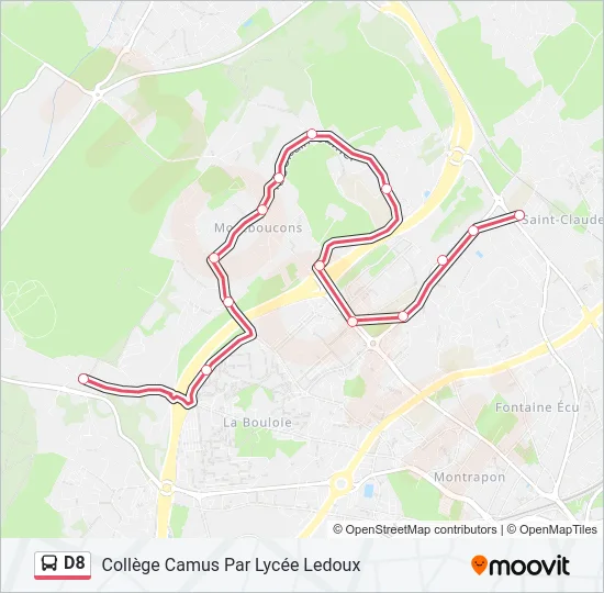 D8 Bus Line Map