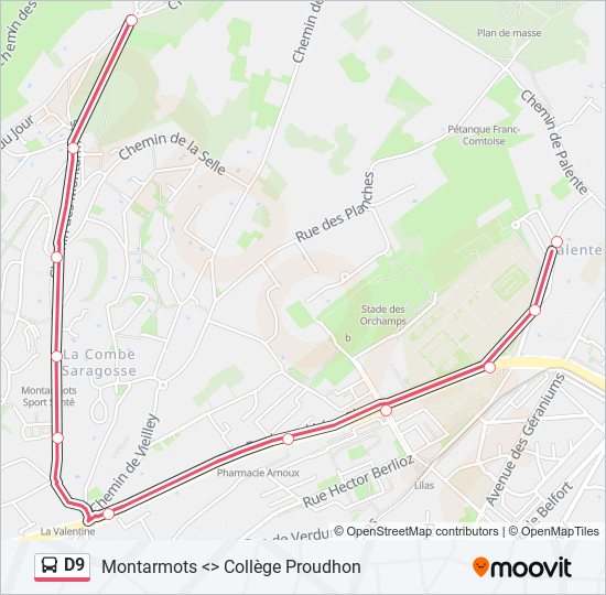 D9 bus Line Map