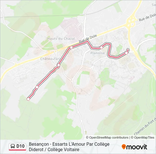 D10 Bus Line Map