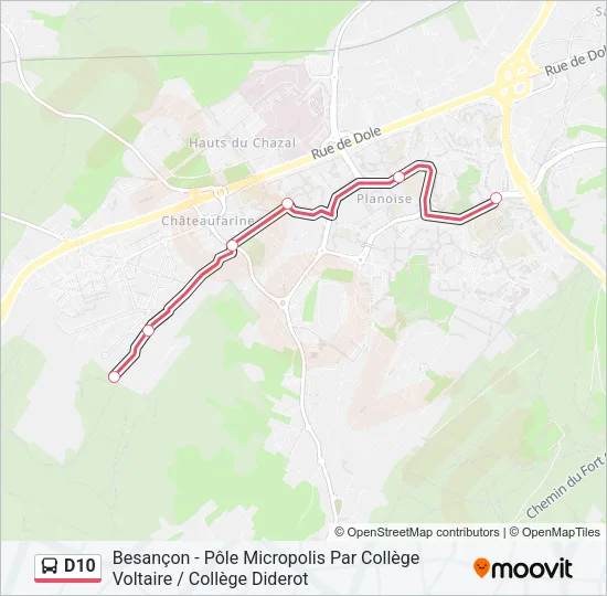 D10 Bus Line Map