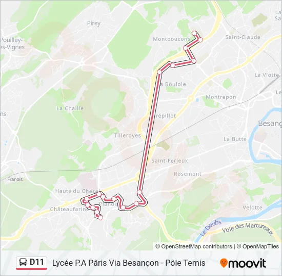 D11 Bus Line Map
