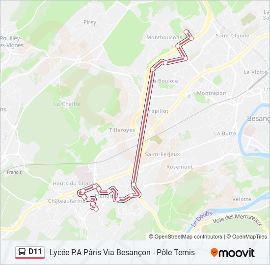 D11 bus Line Map