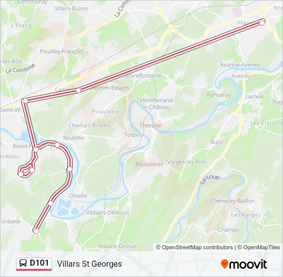 D101 Bus Line Map
