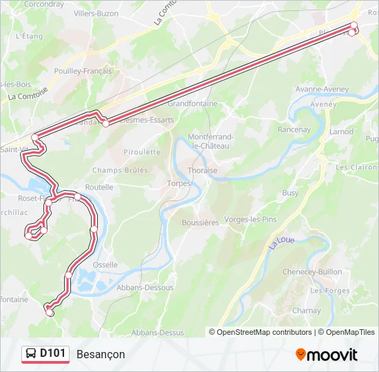 D101 Bus Line Map