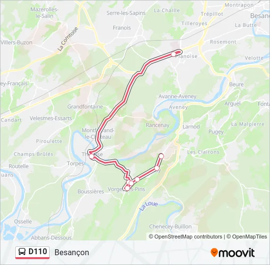 D110 Bus Line Map