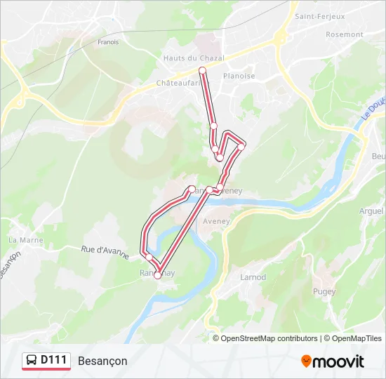 D111 Bus Line Map