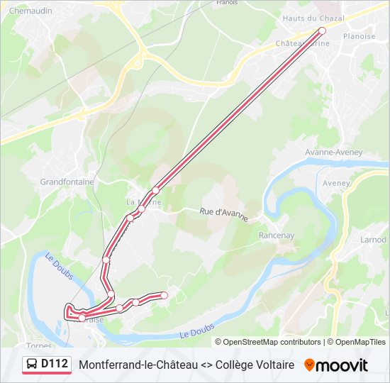 D112 bus Line Map