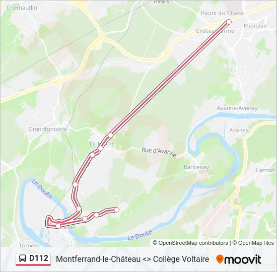 D112 Bus Line Map